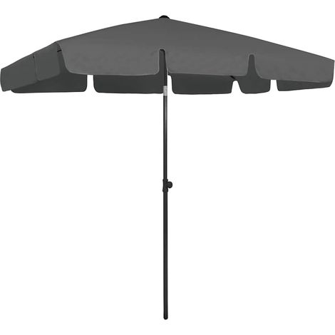 Parasol de plage anthracite 200x125 cm (1/5)