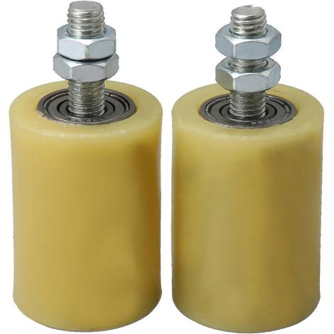 Roulements à billes en acier pour portail coulissant (jaunes) (2 pièces) (1/3)