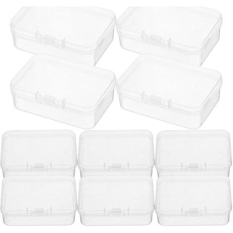 Set mit 10 kleinen, transparenten Aufbewahrungsboxen für Kunststoffperlen – 6,50 x 4,50 x 2,00 cm (1/4)