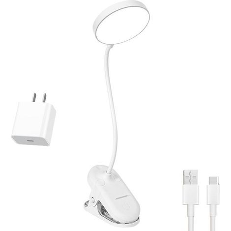 Lampe de Lecture à Pince, 3 Couleurs, Luminosité Réglable - Pour Lit, Bureau et Enfants
