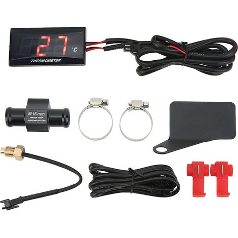 Thermomètre d'eau moto 0-120°C, 57x29x13 mm, éclairage rouge, indicateur de température pour deux-roues (1/5)