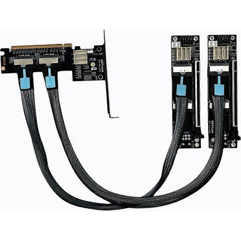 Dual-PCIe-4.0-x16-MCIO-Verlängerungskabel für ADT-LINK-GEN4-Grafikkarten, x8x8-Splitting (1/5)