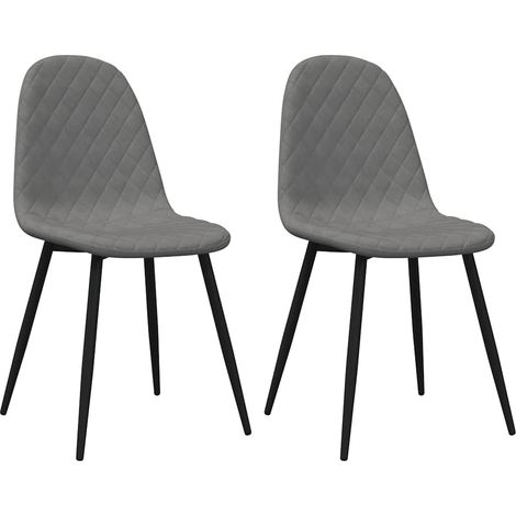 Sillas de comedor 2 unidades terciopelo gris claro vidaXL (1/5)