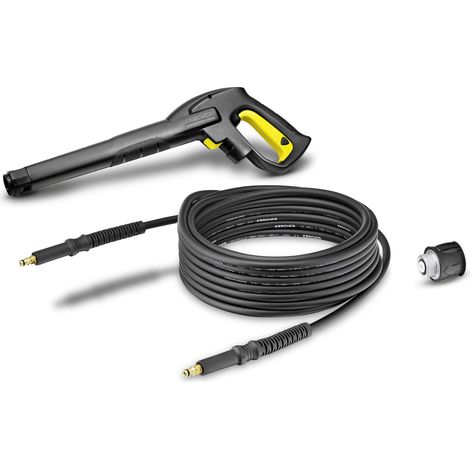 Karcher Set Quick Coupling compatible avec toutes machines sauf modèles avec enrouleur (contient un raccord, un flexible haute pression 7,5 m et une poignée pistolet)