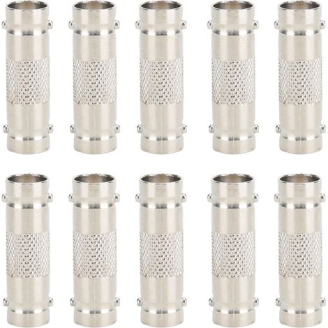 Adaptateur BNC Femelle vers BNC Femelle - Impédance 50 Ohms - Cuivre Plaqué Nickel - Pour Câbles Coaxiaux - 10 Pièces (1/5)
