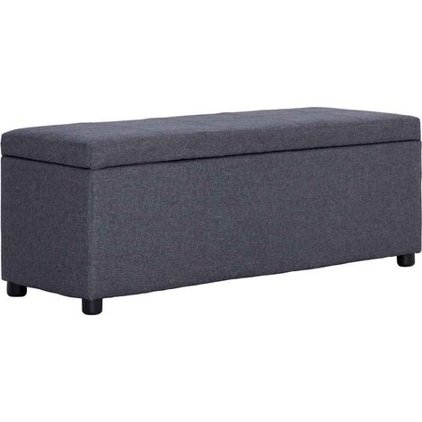 Banco con espacio de almacenaje 116 cm poliéster gris oscuro vidaXL