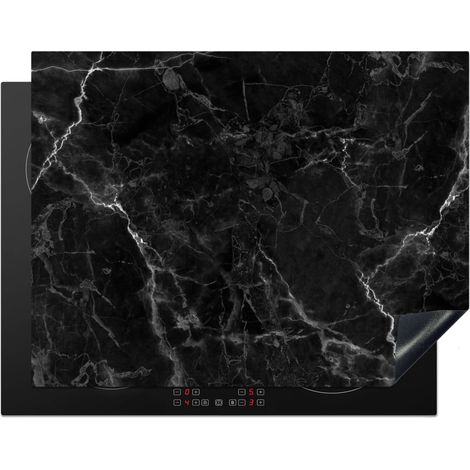 PROTECTION PLAQUE INDUCTION Marbre - Noir - Blanc - Texture - Aspect marbre Couvre Plaque De Cuisson 77x59 cm (1/5)