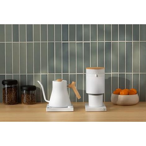 Molinillo de café con fresas cónicas Fellow Opus 2, eléctrico para expreso, doméstico, ajuste continuo de molienda, fresas de 48 mm, para expreso y elaboración en frío, camuflaje en nogal, UE