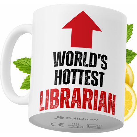 Tazza divertente e umoristica per bibliotecario, ideale per caffè e tè, con grafica e testo divertenti. Perfetta per compleanni, onomastici e festività. Tazza premium per occasioni speciali, per casa, (1/5)