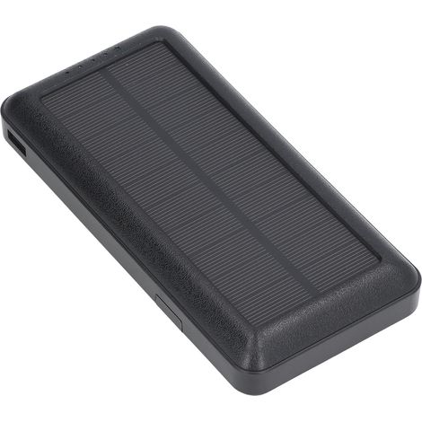Chargeur solaire LED 30000mAh avec 4 câbles intégrés, batterie externe pour camping, randonnée, pêche et aventure en extérieur (noir) (1/5)