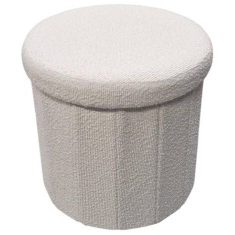 Pouf pli boucl fink blc - Atmosphera créateur d'intérieur (1/3)