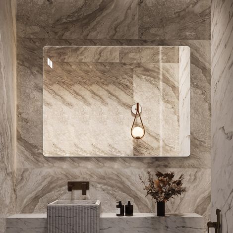 Rahmenloser Wandspiegel 100 x 75 cm, 5 mm versilbertes Glas, horizontal oder vertikal (1/5)