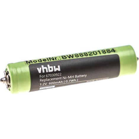 vhbw Akku Ersatz für Braun 67030922, 1HR-4UC, 7030922 für Rasierer Haarschneider (600mAh, 1,2V, NiMH)
