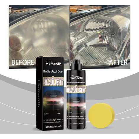Scheinwerferpflegecreme – Reichhaltig und revitalisierend für müde Scheinwerfer, spendet Feuchtigkeit und gleicht den Lichthaushalt aus. 100 g x 1 + Schwamm x 1 -- DTEKGAZ (1/5)