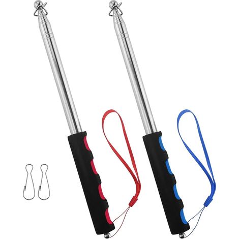 Flagpole - Stainless Steel Telescopic - 200 Cm Extended - 29 Cm Collapsed - For Tour Guides Teachers Camping - 2 Pieces (1/5)