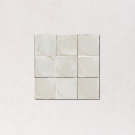 Carrelage Effet Zellige Blanc Cassé NEW LUME 10x10 cm 3D Bone