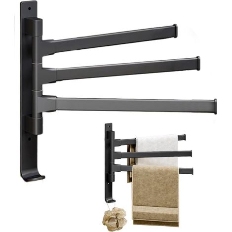 Porte-serviettes - 3 bras - Barre porte-serviettes - Étagère porte-serviettes - Échelle porte-serviettes - Rail porte-serviettes-AquaForge (1/5)
