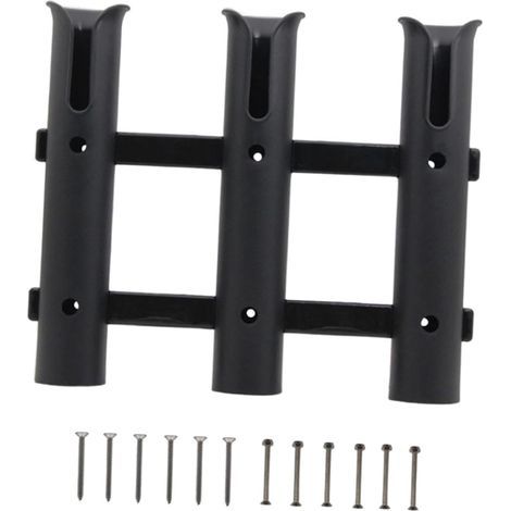 1 Angelrutenhalter, 3 Rohre, strapazierfähiges Nylon, leichtgängige Schlitze, Schnappverschluss, für Boot, Garage, Anhänger (1/5)