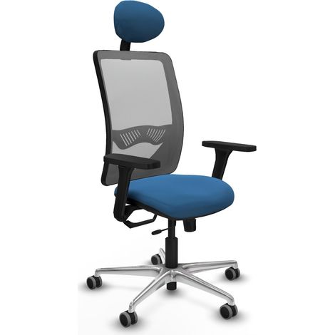 Chaise de bureau piqueras y crespo Zulema bleu clair aluminium (1/2)