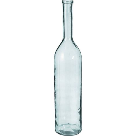 Grand vase bouteille décoratif en verre 100% recyclé transparent H100 x Ø21 cm - PANGIVO (1/5)