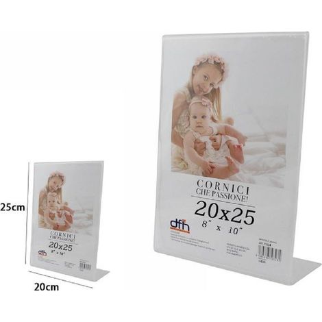 TrAdE Shop Traesio - Cornice Portafoto Porta Foto Fotografie Acrilico Verticale Stand 20 X 25cm 70324 -