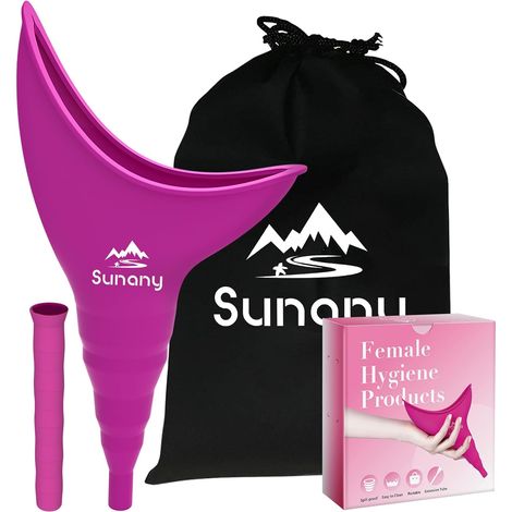 Urinal Female Reusable Silicone Infallible Allows Women to Pee Urinal, Urinal for Women with Drawstring Bags is the Perfect Companion for Travel and (1/5)