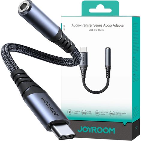 Adattatore Joyroom SY-C01 da USB-C a jack audio da 3,5 mm (nero)