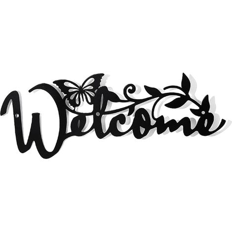 Butterfly Metal Wall Decoration, Black Wall Hanging Decor Silhouette Wall Art for Home, Bedroom, Living Room, Bathroom, Kitchen, Office, Garden, Hotel Wall Decoration, 11.5 x 30 cm (1/5)