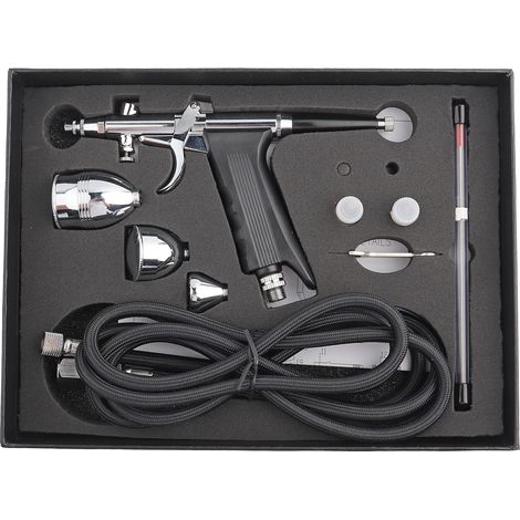Eosnow Schwerkraft Airbrush Sprühpistole Kit Sprühpistole Airbrush Pistole, Nossles Tassen 0,3 mm 0,5 mm 0,8 mm für die Dekoration von Kunstnagelmodell