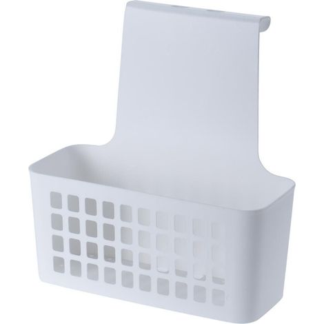 Cestino da porta in plastica bianca, dimensioni 23,5x10x24 cm