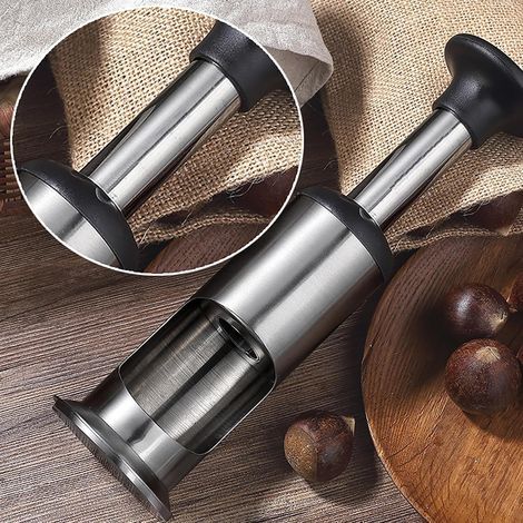 Chestnut Opener,Stainless Steel Chestnut Clip Metal Nut Cracker, Multifunction Pecan Nut Cutter Walnut Opener Plier Tool for Kitchen, More Labor Saving, Press Type (1/4)