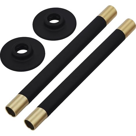 Milano 15mm Black Heated Towel Rail Radiator Pipe Connector Kit