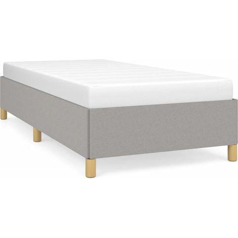 Lit adulte pour 1 personnes, Structure de lit, Assemblage Facile, Gris clair 80x200 cm Tissu OIB1264E (1/5)