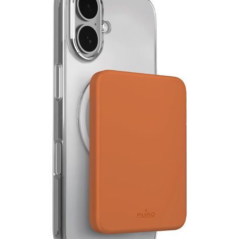 Batterie externe magnétique MagSafe USB-C ultra-mince de 4200 mAh - Orange (1/2)