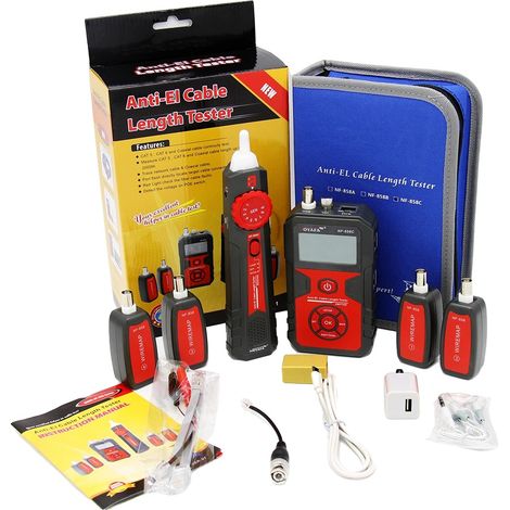 Localizador de cables, comprobador de cables de red, medición de longitud de cables (1/2)