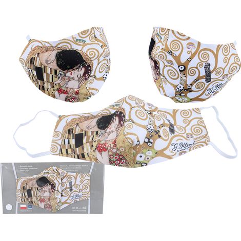 Gustav Klimt Kuss Creamy Carmani Wiederverwendbare Gesichtsmaske (1/3)