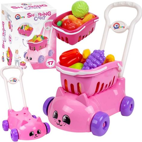 Carrello della spesa con cestino per frutta e verdura - Kitten Shopping 7563