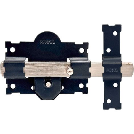 Cerrojo, seguridad, sobreponer, modelo crr06, de acero con acabado gris, 105b/50 mm, con 3 llaves amaestradas