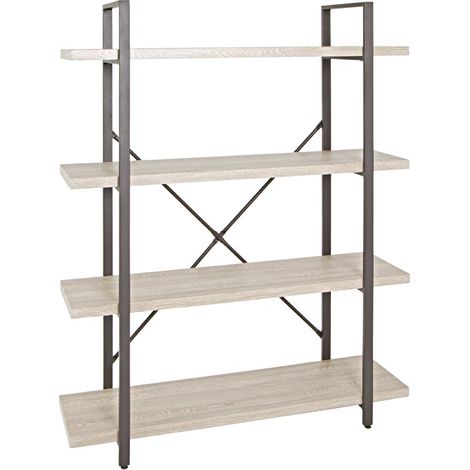 étagère Marron, chêne Clair, métal, Plateau nid d'abeille - Dim.: L 105 cm x H 139 cm x P 33 cm, Style: Modern (1/2)