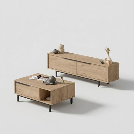 Set mit mobilem TV-Schrank und Couchtisch Nyrak (1/5)