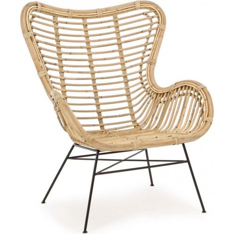 Poltrona "Casilda" per interno, Struttura In Rattan, Rifinitura Con Vernice Melaminica 74 x 75 x 85h cm (1/5)