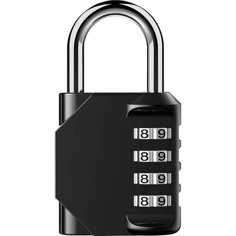 Cadenas, cadenas à code, cadenas de gymnastique, cadenas à combinaison réarmable extérieur étanche à 4 chiffres pour casier de gymnastique scolaire, abri de jardin, armoire, boîte à outils, garage, po (1/5)