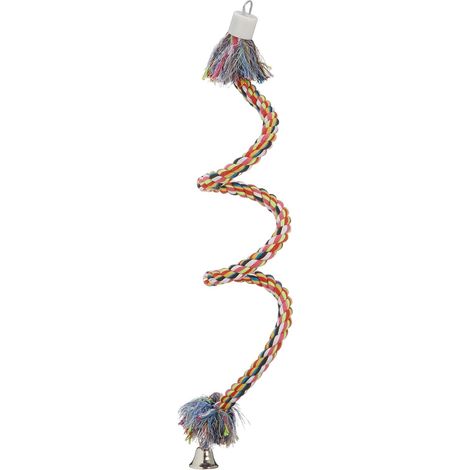 1 Jeu Corde Oiseau Spirale Cloche Crochet Cage Petite Moyenne Taille (1/3)