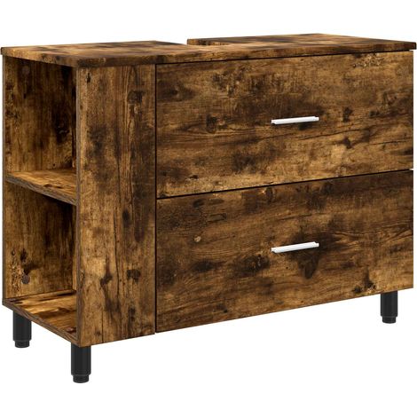 Waschtisch Geräucherte Eiche 80 x 35 x 60 cm Holzwerkstoff vidaXL