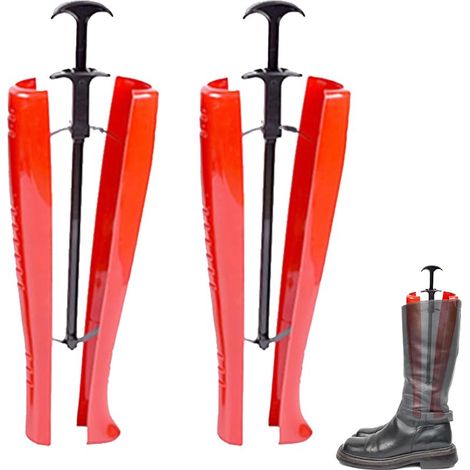 1 Pair Embauchoirs à Bottes, Boot Shaper, Poignée de Tendeur de Bottes, Convient Pour Maintenir la Forme des Bottes(Rouge orange)