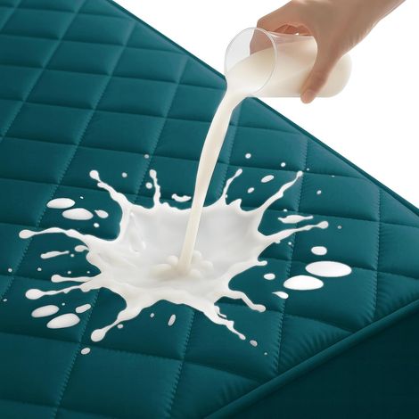 Waterproof Mattress Protector 63 x 190 cm, Breathable, Dark Green (1/5)