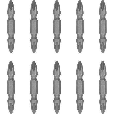 Jeu de 10 tournevis magnétiques doubles et robustes, embouts S1/4, outils à main, quincaillerie, 50 mm, surface lisse (1/4)