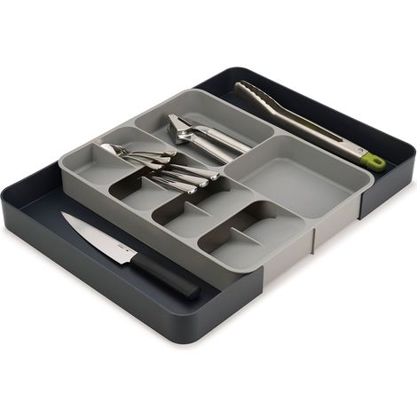 Joseph Joseph DrawerStore Organizzatore espandibile per posate, utensili e gadget, vassoio salvaspazio espandibile in cassetto - Grigio (1/5)