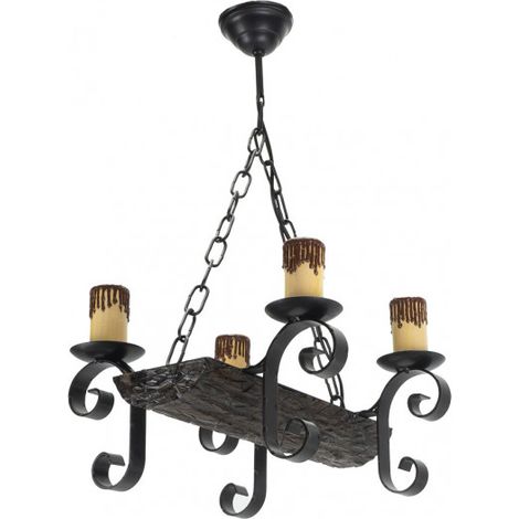 Lampe 4xe27 Rumpf schwarz/braun regx38x35 cm