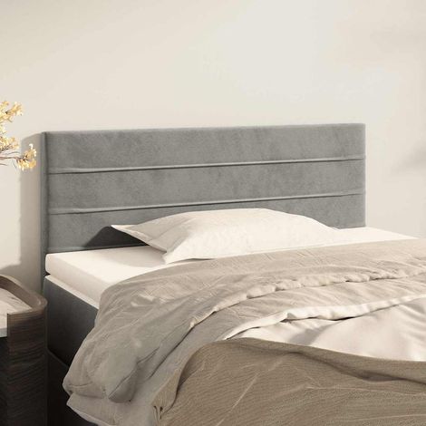 vidaXL Tête de lit Gris clair 100x5x78/88 cm Velours (1/5)